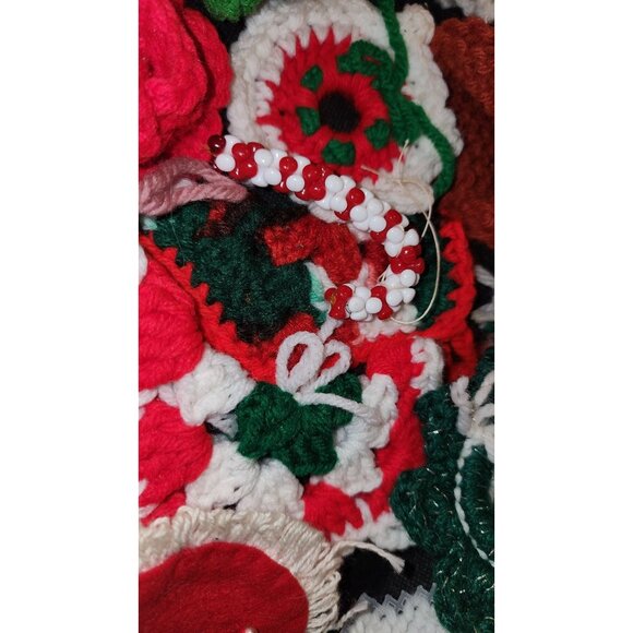 Crocheted Christmas Ornaments Set Of 28 Handmade Decor Wreaths Santa Stockings T - Picture 2 of 13